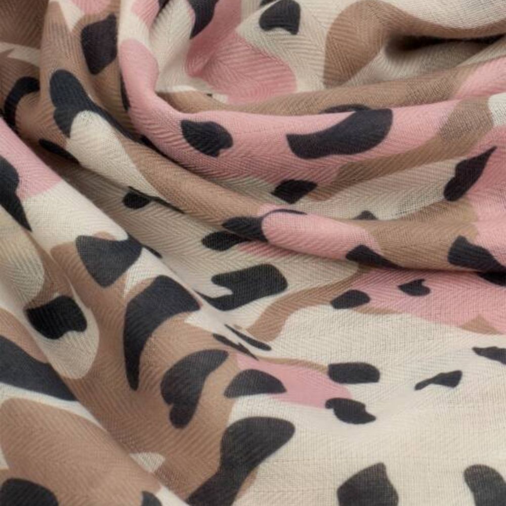 Katie Loxton Soft Taupe, Blush Pink & Brown Tortoiseshell Printed Scarf