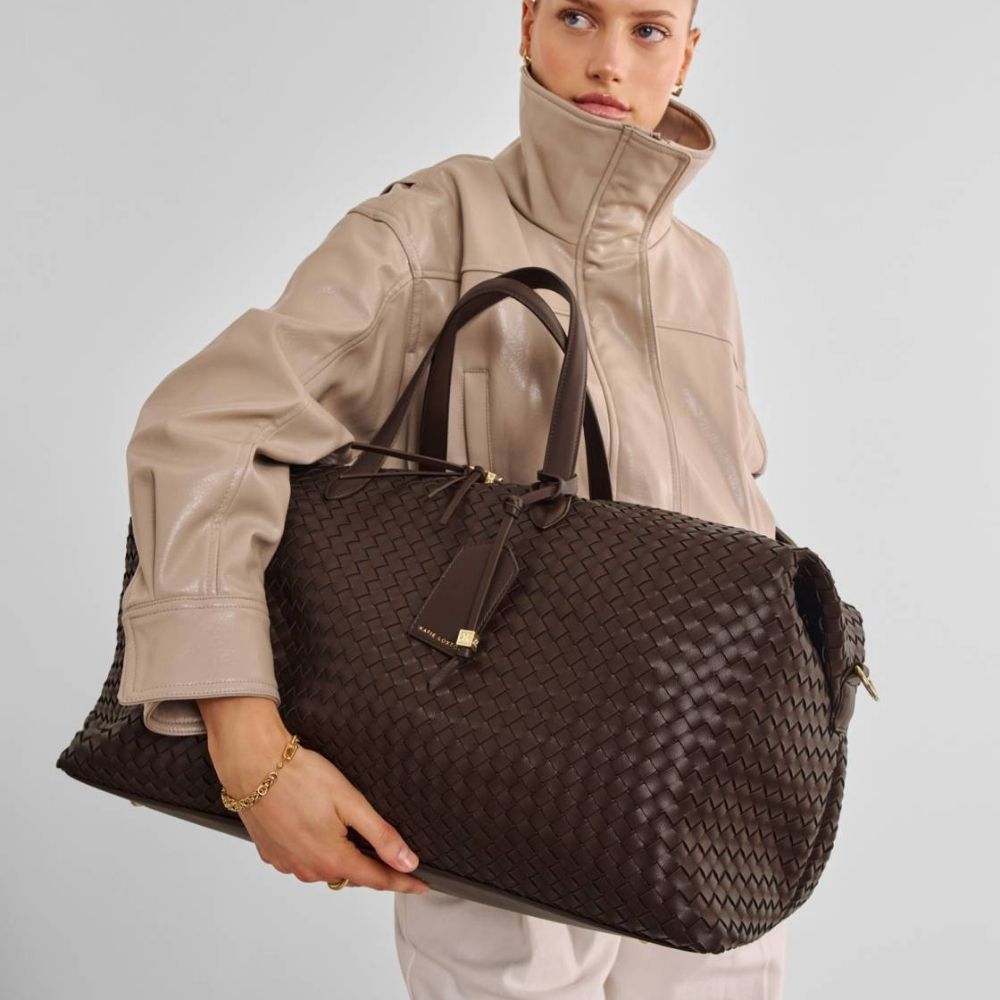 Katie Loxton Soho Hand Woven Weekend Bag - Chocolate