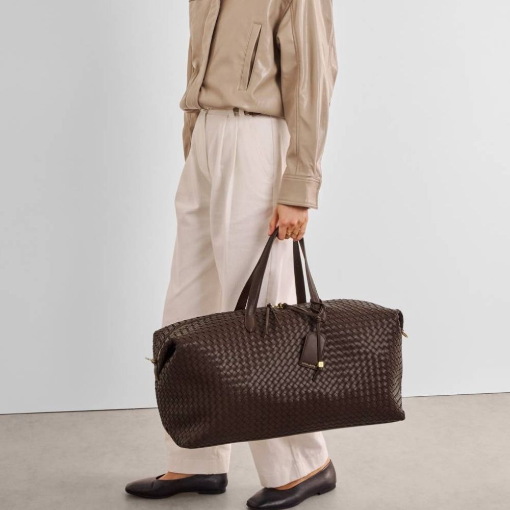 Katie Loxton Soho Hand Woven Weekend Bag - Chocolate