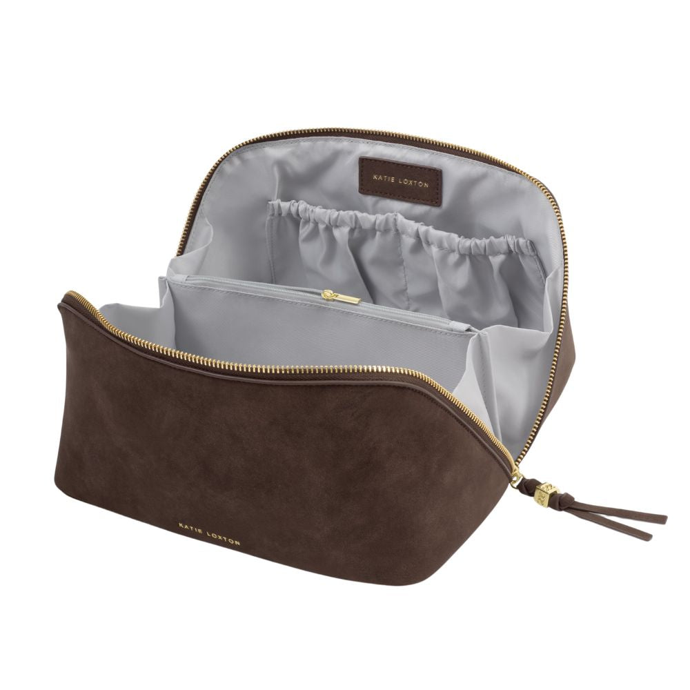 Katie Loxton Soho Large Makeup & Wash Bag - Chocolate