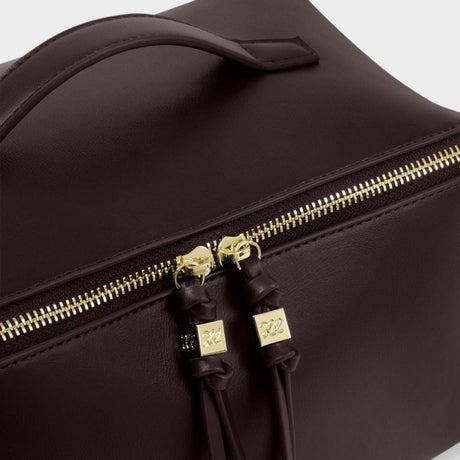 Katie Loxton Soho Large Makeup & Wash Bag - Bitter Chocolate