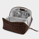 Katie Loxton Soho Large Makeup & Wash Bag - Chocolate Leopard