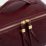 Katie Loxton Soho Large Makeup & Wash Bag - Crackle Cherry