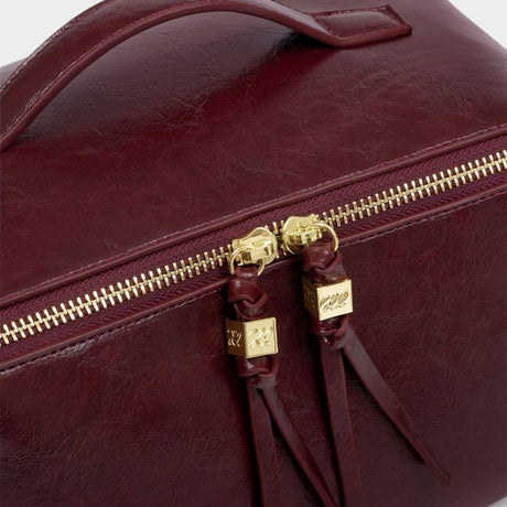 Katie Loxton Soho Large Makeup & Wash Bag - Crackle Cherry