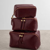 Katie Loxton Soho Large Makeup & Wash Bag - Crackle Cherry