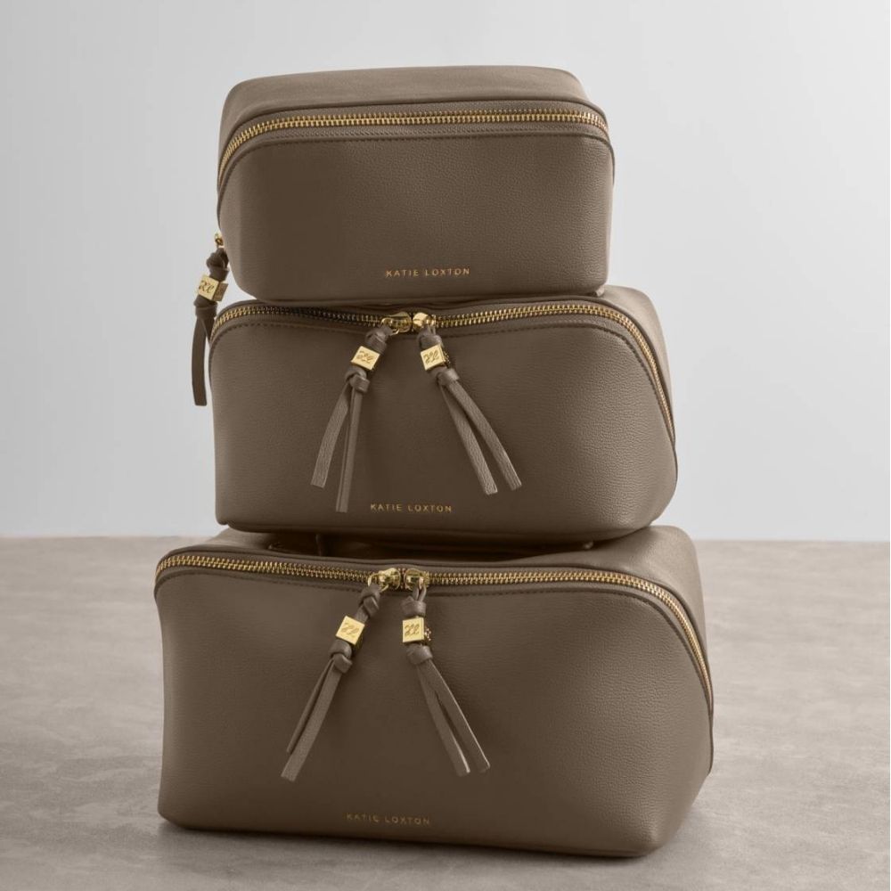 Katie Loxton Soho Large Makeup & Wash Bag - Mink