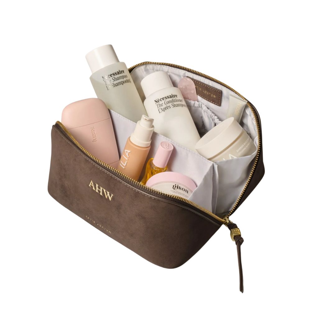 Katie Loxton Soho Medium Makeup & Wash Bag - Chocolate