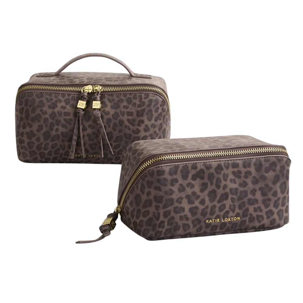 Katie Loxton Soho Medium Makeup & Wash Bag - Leopard Print