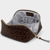Katie Loxton Soho Medium Makeup & Wash Bag - Chocolate Leopard