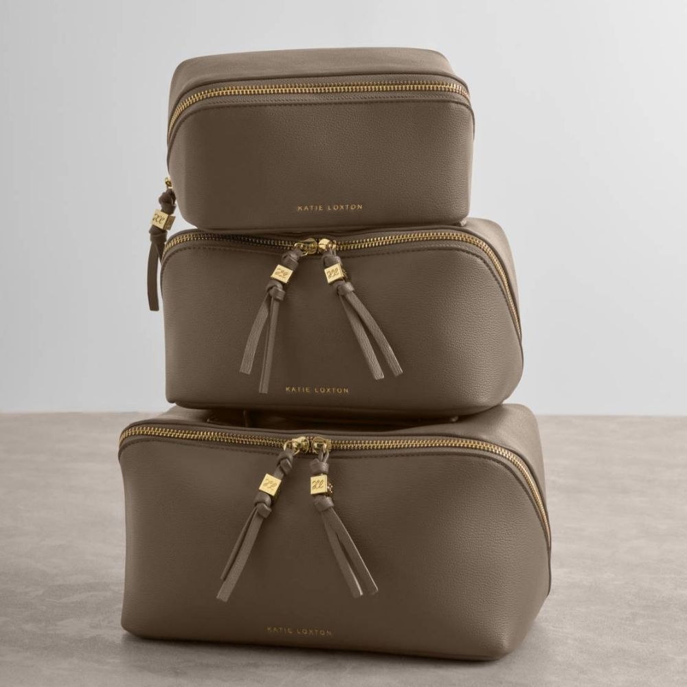Katie Loxton Soho Medium Makeup & Wash Bag - Mink