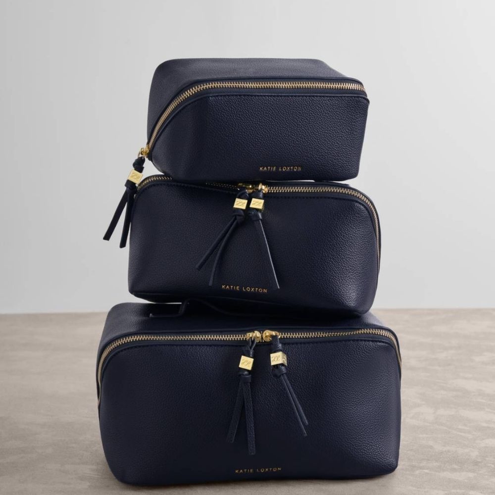 Katie Loxton Soho Medium Makeup & Wash Bag - Navy
