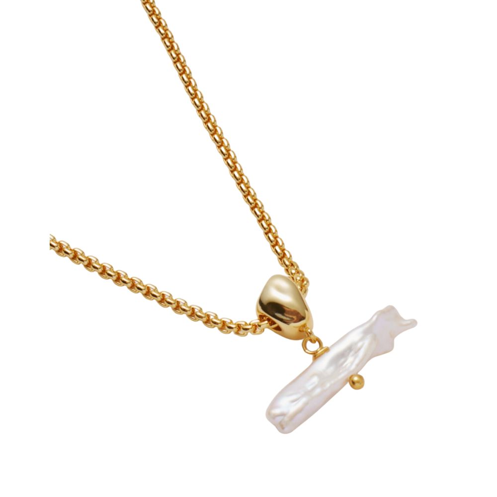 Katie Loxton Sol Pearl Bar Waterproof Necklace - Gold