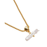 Katie Loxton Sol Pearl Bar Waterproof Necklace - Gold