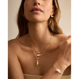 Katie Loxton Sol Pearl Bar Waterproof Necklace - Gold