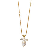 Katie Loxton Sol Pearl Waterproof Necklace - Gold