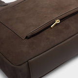 Katie Loxton Suedette City Laptop Bag - Chocolate