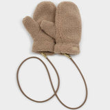 Katie Loxton Tan Teddy Mittens with Cord