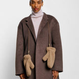 Katie Loxton Tan Teddy Mittens with Cord