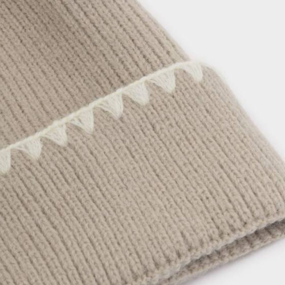 Katie Loxton Taupe Whipstitch Knitted Hat