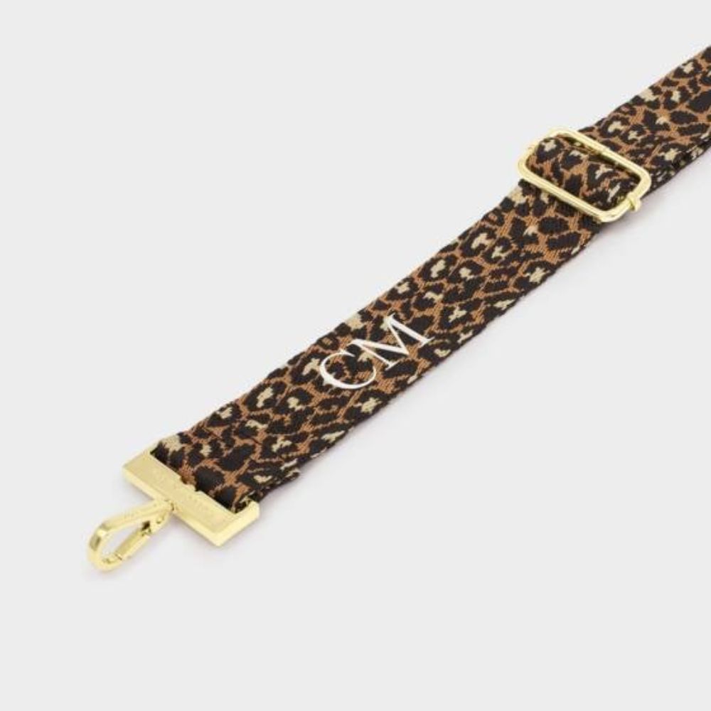 Katie Loxton Taupe & Camel Leopard Canvas Bag Strap