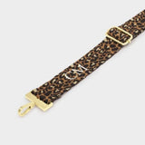 Katie Loxton Taupe & Camel Leopard Canvas Bag Strap