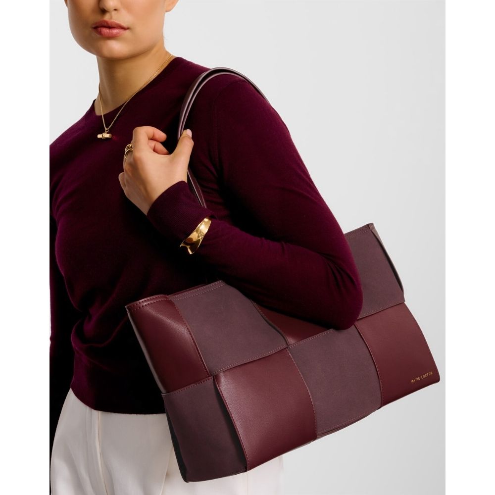 Katie Loxton Taya Cherry Hand Woven Suedette Tote Bag