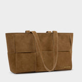 Katie Loxton Taya Hand Woven Suedette Tote Bag - Caramel
