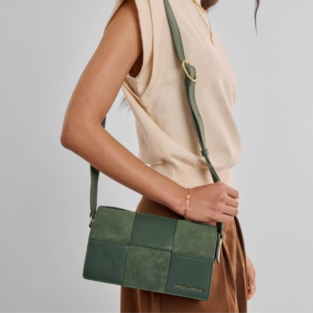 Katie Loxton Taya Suedette Crossbody Bag - Forest Green