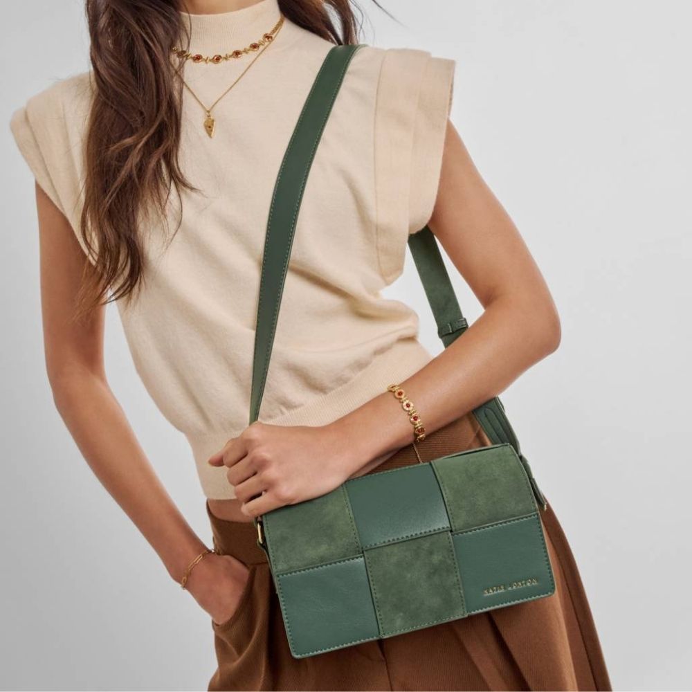 Katie Loxton Taya Suedette Crossbody Bag - Forest Green