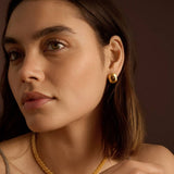 Katie Loxton Tiger's Eye Waterproof Gold Button Stud Earrings