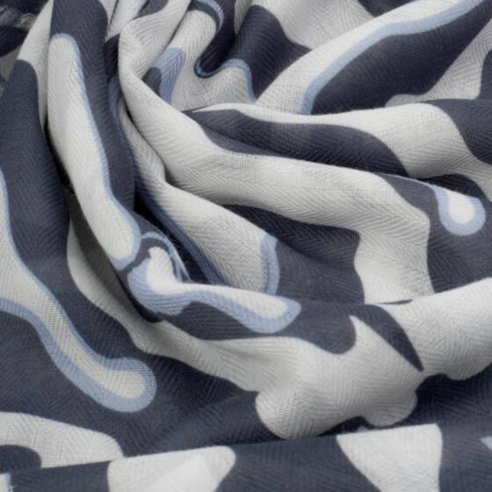 Katie Loxton White & Navy Kaleidoscope Printed Scarf