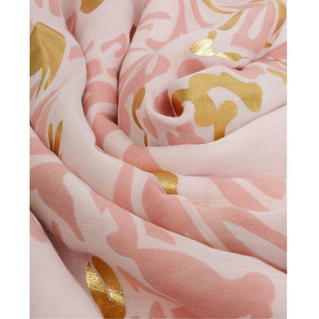 Katie Loxton One Size Printed Foil Scarf - Pink/Gold