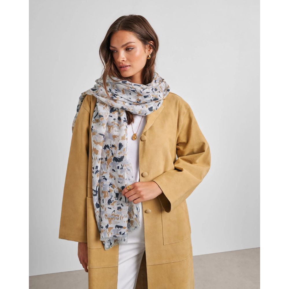 Katie Loxton One Size Printed Terazzo Scarf - Caramel