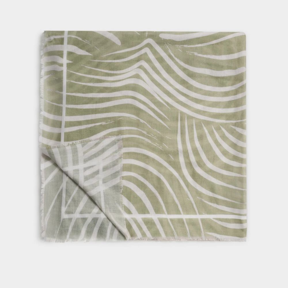 Katie Loxton One Size Waved Lines Scarf - Sage