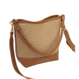Katie Loxton Sorrento Raffia Bucket Bag - Cognac