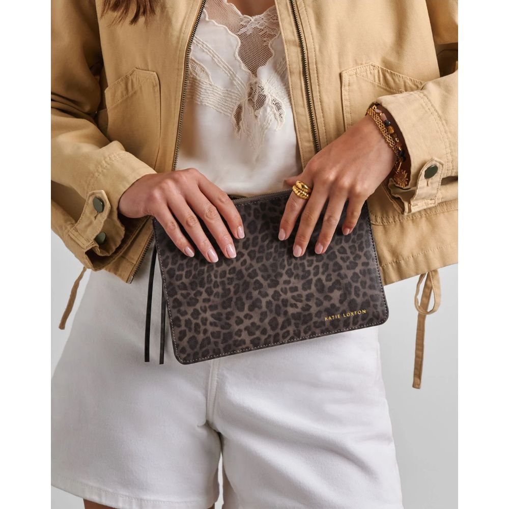 Katie Loxton Tassel Charm Pouch - Leopard Print