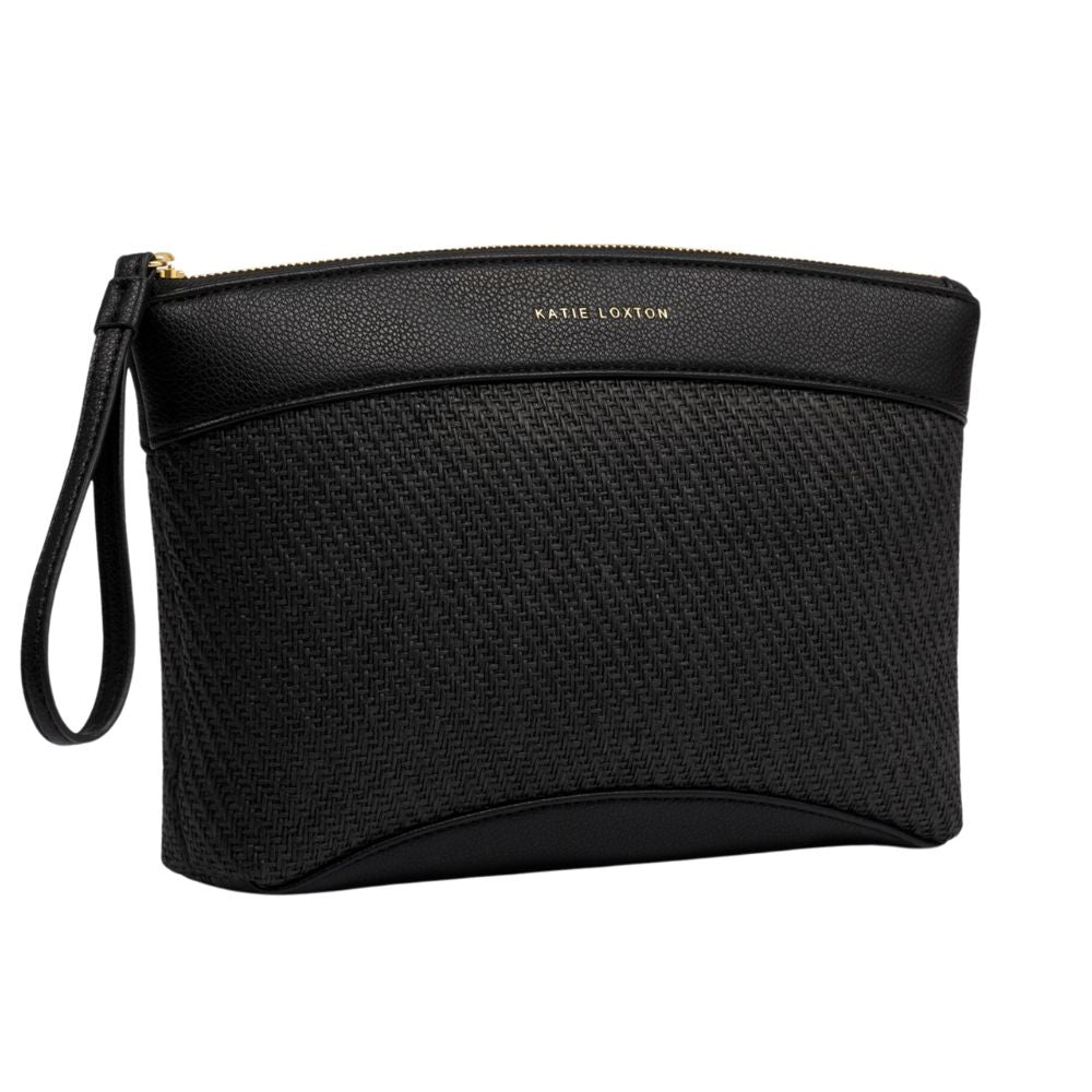 Katie Loxton Wristlet Raffia Clutch Bag - Black
