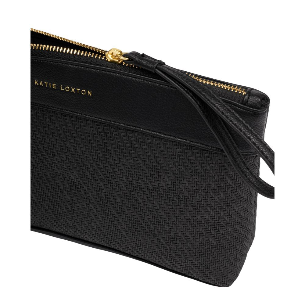 Katie Loxton Wristlet Raffia Clutch Bag - Black