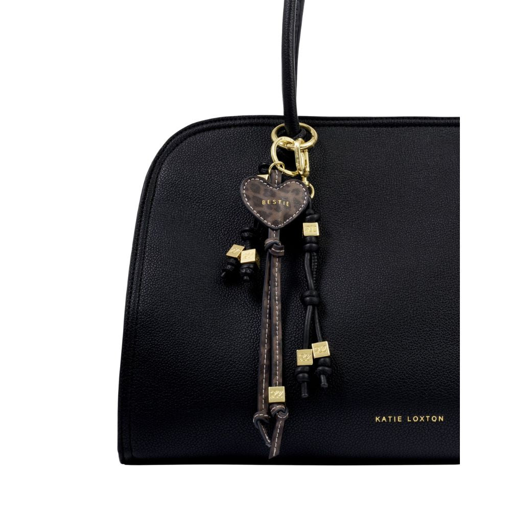 Katie Loxton 'Bestie' Heart Bag Charm Keyring - Leopard Print