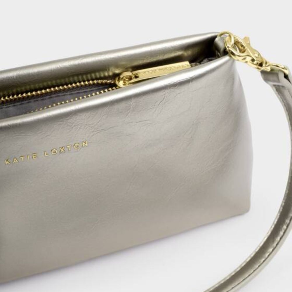 Katie Loxton Pewter Nova Patent Crackle Clutch