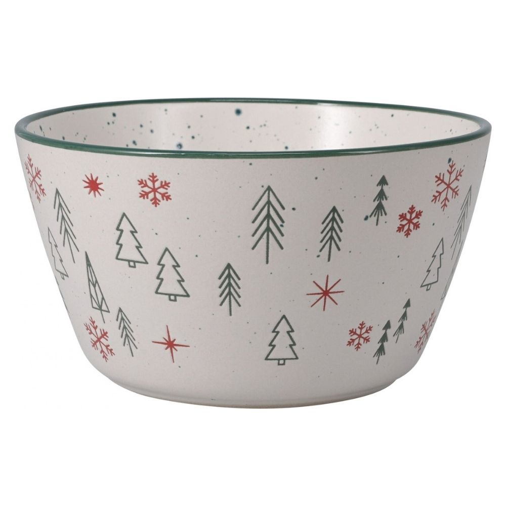 Koopman 14cm Festive Stoneware Bowl - (Choice of 4)
