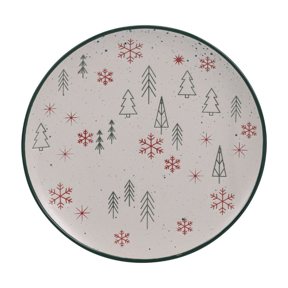 Koopman 20cm Festive Stoneware Plate - (Choice of 4)