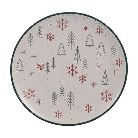 Koopman 20cm Festive Stoneware Plate - (Choice of 4)