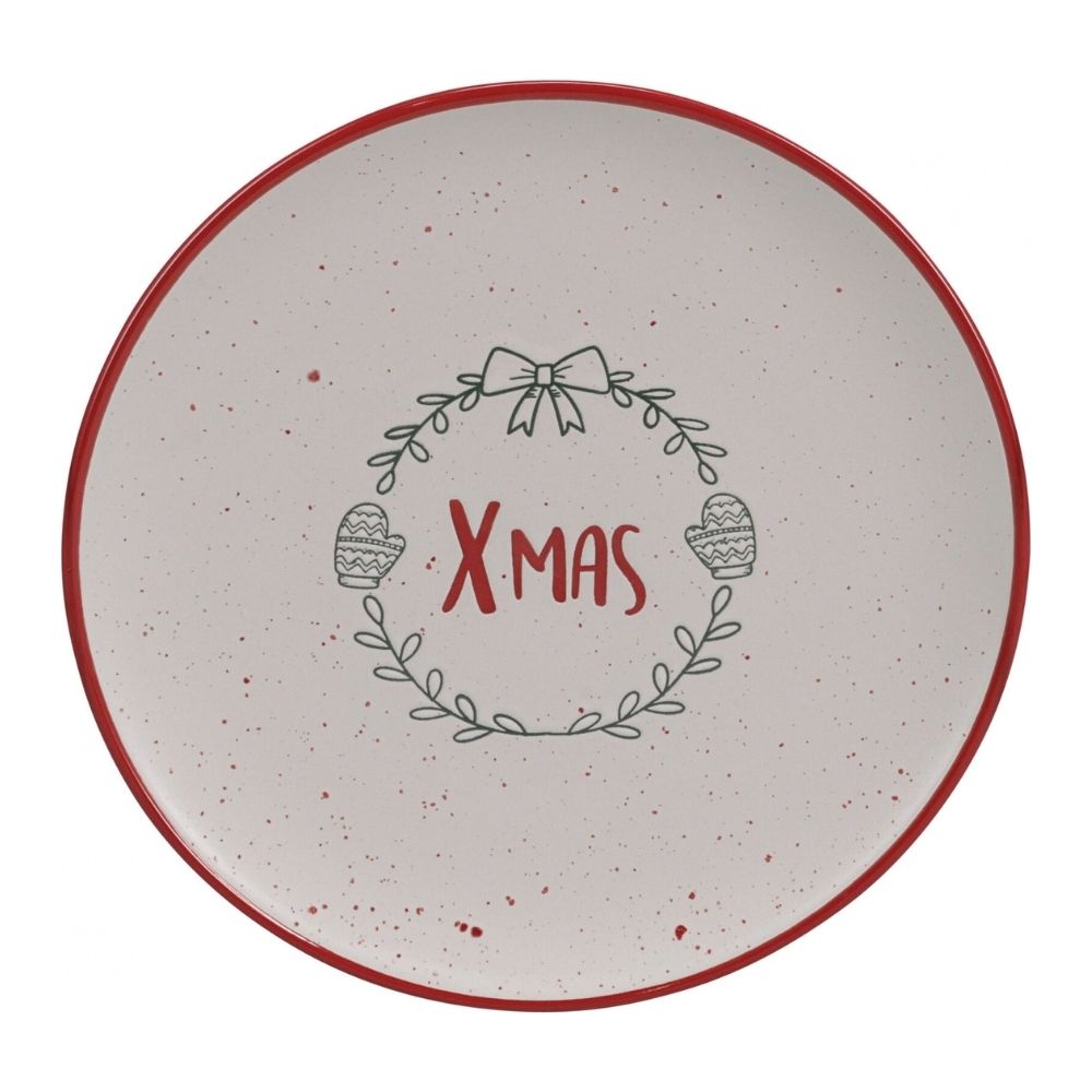 Koopman 20cm Festive Stoneware Plate - (Choice of 4)