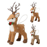 Koopman 24cm Fuzzy Reindeer Hanging Decoration - (Choice of 2)