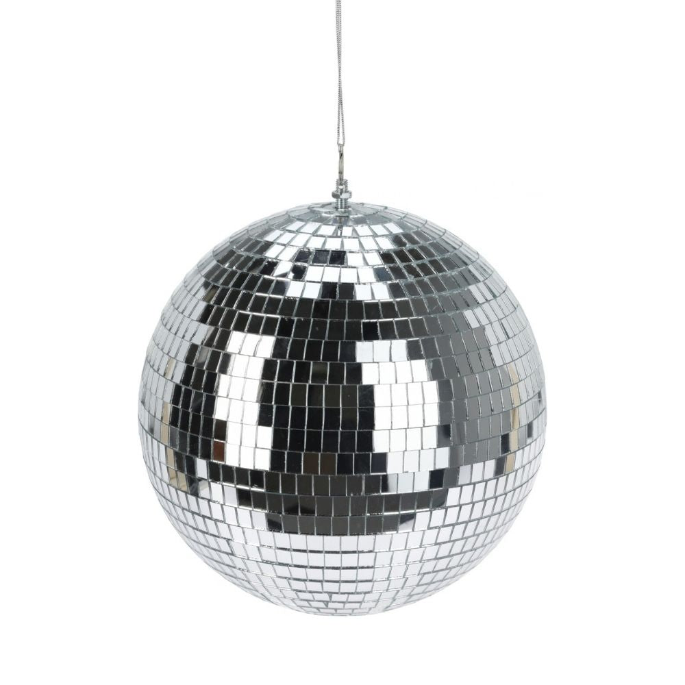Koopman 30cm Mirror Ball Hanging Decoration - Silver
