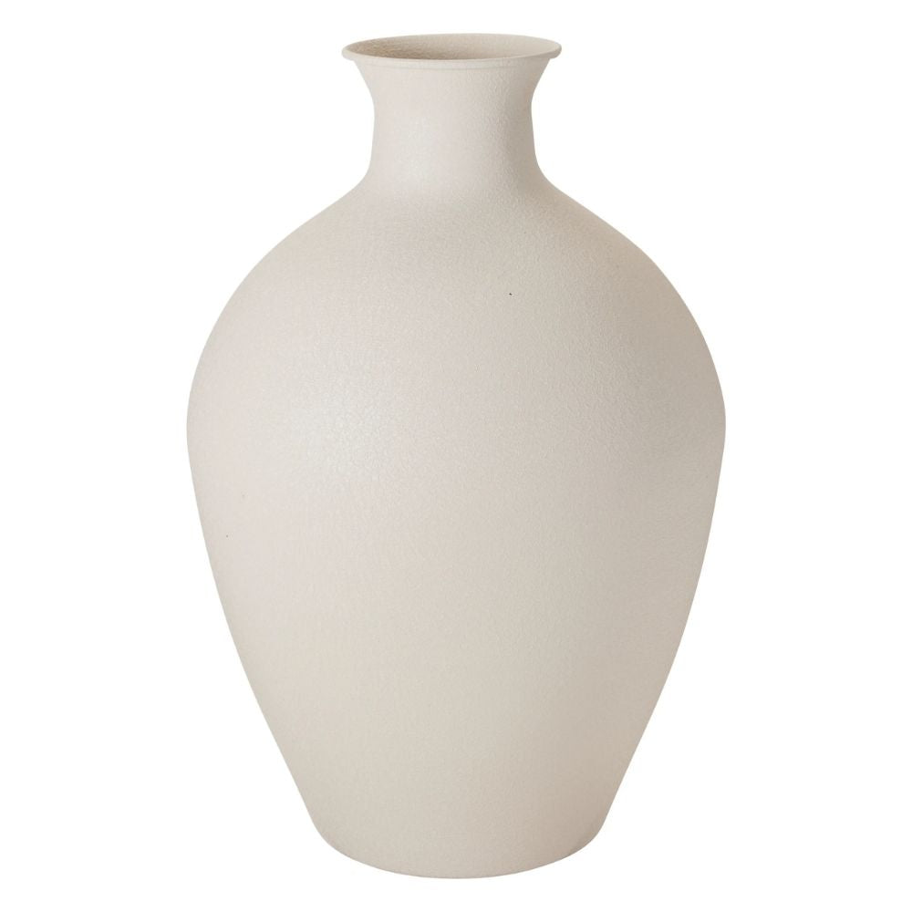 Koopman 31cm Matt Metal Vase - White