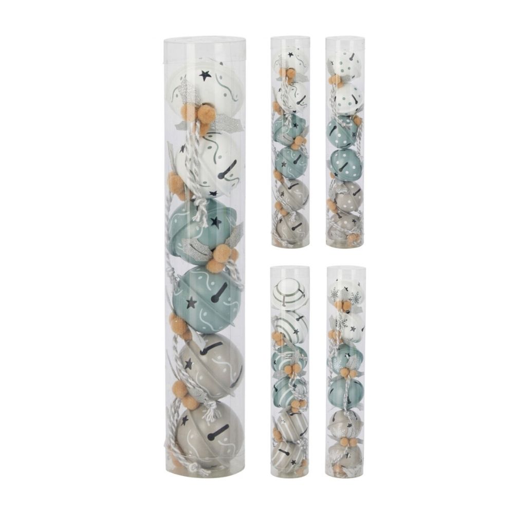 Koopman 4cm Set of 6 Pastel Bells Hanging Decoration - (Choice of 4)