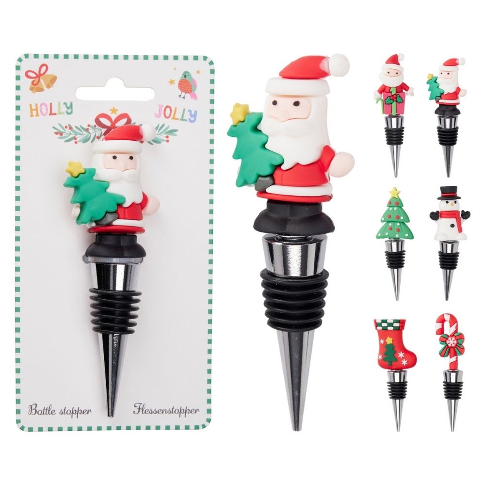 Koopman Christmas Character Bottle Stopper - (Choice of 6)