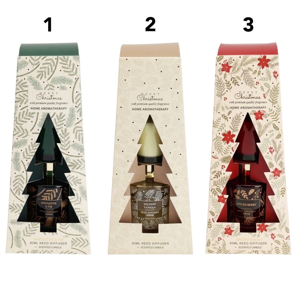Koopman Festive Diffuser & Candle Set - (Choice of 3)